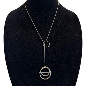 Simply Vera Vera Wang Necklace Modern Chic Minimalistic Black Gunmetal Pendant